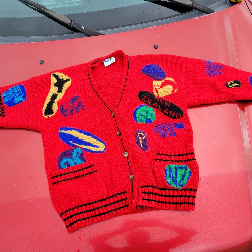 Vintage 90s snowy peak new zealand cardigan sweater women's medium